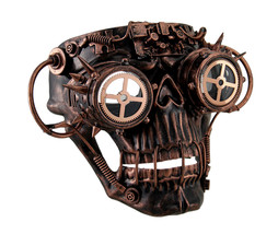 Scratch &amp; Dent Steamskully Metallic Steampunk Skull with Spiked Goggles Mask - £23.48 GBP