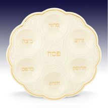 Lenox Judaic Blessings Seder Passover Plate Platter Jewish Hebrew Ivory ... - $147.00