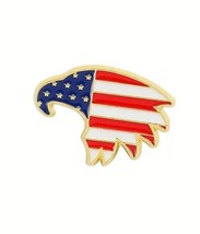 Bald Eagle American Flag Stars &amp; Stripes - Metal Enamel Pin - New America Pin - £4.30 GBP
