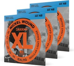 D&#39;Addario Guitar Strings XL Nickel Electric Guitar Strings EXL110 3D Perfect Int - £33.67 GBP