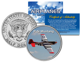 P-51 MUSTANG * Airplane Series * JFK Kennedy Half Dollar Colorized US Coin - £6.86 GBP