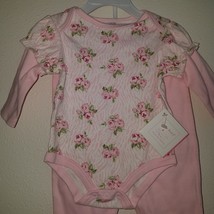 NWT Petite Bears Baby Girl Outfit Pink Roses 3-6 Months Bodysuit Pants Z... - £12.42 GBP