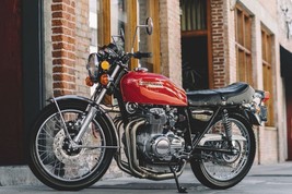 1975 Honda CB400F red Motorcycle | 24x36 inch POSTER | vintage classic - $22.43