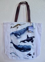 NEW Hallmark Whales Tote Bag Debbie McComber Cedar Cove Leather Handles ... - $17.99