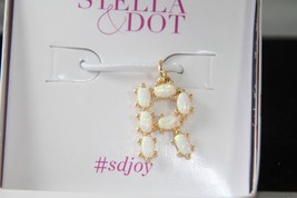 Stella &amp; Dot Charm (new) GOLD MOMENTO OPAL STONE LETTERS - R - C913GR - £19.37 GBP