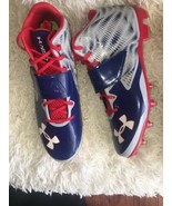 Under Armour clutch fit Cleats 1276705-019 Blue Navy Red Gray SZ 14 NEW - £53.94 GBP