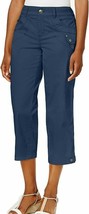 Style &amp; Co Womens Tab Pocket Capri Pants Size 18 Midrise Blue LikeNew - $21.67