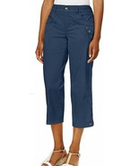 Style &amp; Co Womens Tab Pocket Capri Pants Size 18 Midrise Blue LikeNew - £16.94 GBP