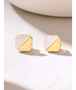 Kicky and Perky 925 Silver Yellow Gold Plated Mother of Pearl Studs Earr... - $41.99