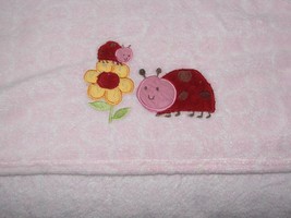 Snugly Baby Pink White Circle Dot Girl Fleece Blanket Ladybug Flower - £35.60 GBP