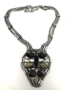 Alisha D Triple Chain Statement Necklace Resin Stones Brown/Beige - $53.35 CAD
