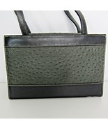 Faux Ostrich Leather Purse Hand Bag Black Green - £14.59 GBP