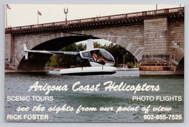 Scenic Helicopter Tour Over Lake Havasu City London Bridge Arizona Postcard RPPC - £38.17 GBP