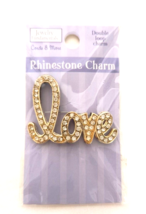 New in Package Advantus Corp Double Loop Rhinestone Charm for ewelry spells Love - £4.76 GBP