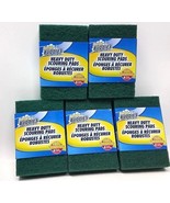 ( 5 Pk =20 ) Scrub Buddies Green Pads Heavy Duty Scouring Cleaning 4 Eac... - £14.20 GBP