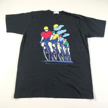 Vintage Marci Lipman Shirt Mens XL Navy Blue Short Sleeve Cycling Cotton - $23.36