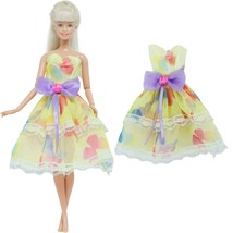Bowknot Dress For Barbie Doll Evening Party Gown Doll Accessories Baby DIY Toys - £7.70 GBP