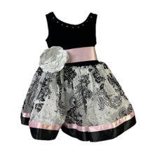 Weissman Girls Gown Dress Multicolor Mixed Prints Sash Knee Length Round Neck XS - £18.21 GBP