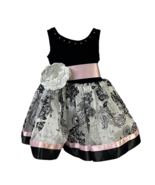 Weissman Girls Gown Dress Multicolor Mixed Prints Sash Knee Length Round... - £17.95 GBP