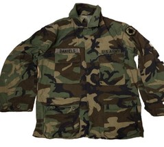 US Army Jacket Men Medium Regular MR Woodland Camo Combat Hot Weather Coat - £15.50 GBP