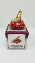 Cherished Treasures Jeweled Collection Slipper Hinged Box Trinket Box  - £9.76 GBP