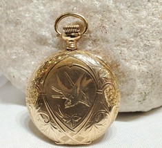 Beautiful!! Antique 1905 14k Yellow Gold Waltham Seaside 7j Etched Pocket Watch - $729.95