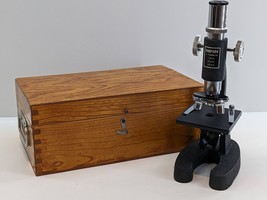 Vintage Harpers 3 Turret Microscope Original Box Japan - Missing Mirror ... - $19.99
