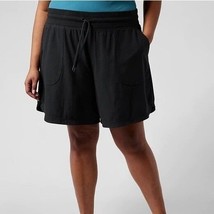 Athleta 798619 Farallon Midi Short Black Athletic Shorts Women&#39;s Plus Si... - £15.41 GBP