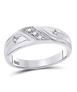 10k White Gold Mens Round Diamond Christian Cross Crucifix Wedding Band ... - £239.64 GBP