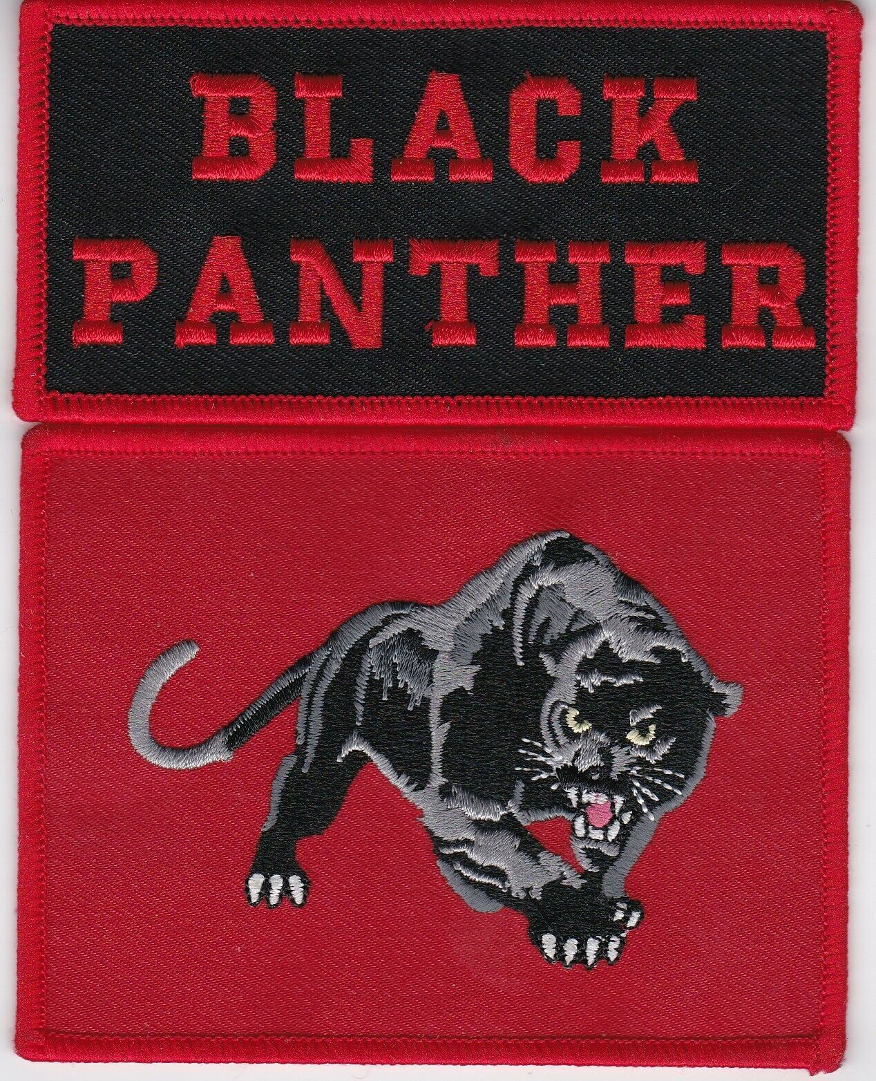 BLACK PANTHER RED SEW/IRON ON PATCH EMBROIDERED EMBLEM JUNGLE CAT PUMA JAGUAR - £12.59 GBP