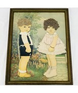 Antique Victorian Embellished Die Cut Dolls on Print Hair &amp; Clothes Cree... - $71.25