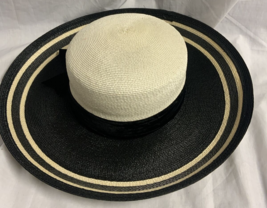 Vintage Women’s Patrice 22 Hat Black Ivory - £10.03 GBP