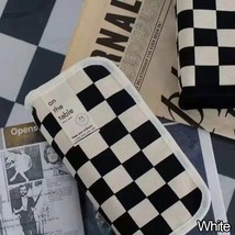 Nvas make up storage pouch pen case simple checkerboard lattice bag students stationery thumb200