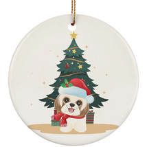 Cute Baby Shih Tzu Dog Ornament Christmas Gift Pine Tree Decor For Puppy Lover - £11.78 GBP