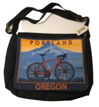 $35 Portland Oregon Mountain Bike Vintage 90s Black Cross Body Messenger... - $41.01