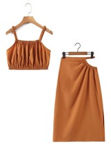 Tangada Summer Female Skirt Suit Women 2022 Fashion New Suit 2 Piece Set Sweet T - £80.49 GBP