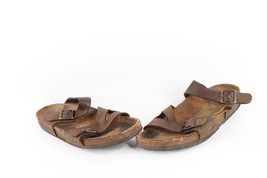 Vtg Birkenstock Mens 7 Womens 9 Distressed Leather Buckle Strap Sandals ... - $646.12 MXN