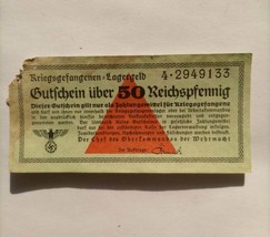 50 German Reichspfennig prisoner of war POW currency 1939 1944 lagergeld RARE 9 - £233.87 GBP