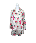 Teba VTG Womens 2 Piece Satin Floral Pajamas Top and Shorts Missing 1 Bu... - $18.58