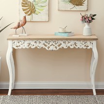 Luxenhome 42 Point 25&quot; Wood Decorative Console Table, Antique Farmhouse, White. - £197.40 GBP