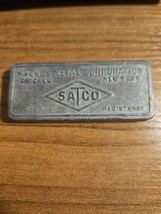 Magnus Metal Corporation Satco Advertising Piece On Metal - £110.28 GBP
