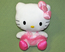 Ty 11&quot; Hello Kitty Pink Ballerina Sanrio Stuffed Animal Plush Doll Satin Bow Toy - £12.74 GBP