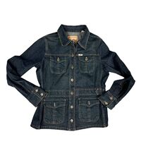 VTG Levi Strauss Denim Jacket 1940s Style Side Belts 4 Pocket Vented Back L - $94.05