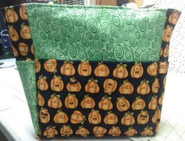 pumpkins fall season happy halloween purse project bag handmade - £29.20 GBP