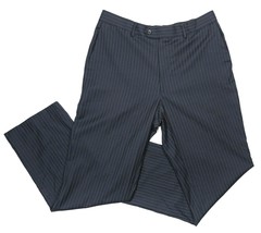 Perry Ellis Portfolio Pants Womens 35 W Navy Blue Pinstripes Wool Straig... - $18.69