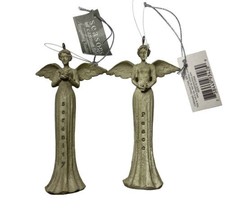 Seasons of Cannon Falls Serenity Angel  Garden Angel Ornaments Set of 2 Vintage - £10.81 GBP