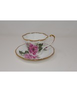 Salisbury Bone China Tea Cup &amp; Saucer - Pink Flowers - £25.16 GBP