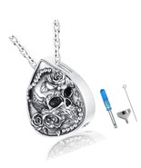 Urn Necklaces for Ashes 925 Sterling Silver Skull Keepsake Urn Pendant k... - $127.75