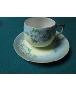 Unmarked Floral  Germany Ceramic Pink /Light Blue Cup And Saucer [95j] - $1,004.68 MXN