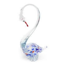 Large Murano Swan – Multicolor Crystal Bird - Vintage Hand Blown Glass S... - $125.27 CAD